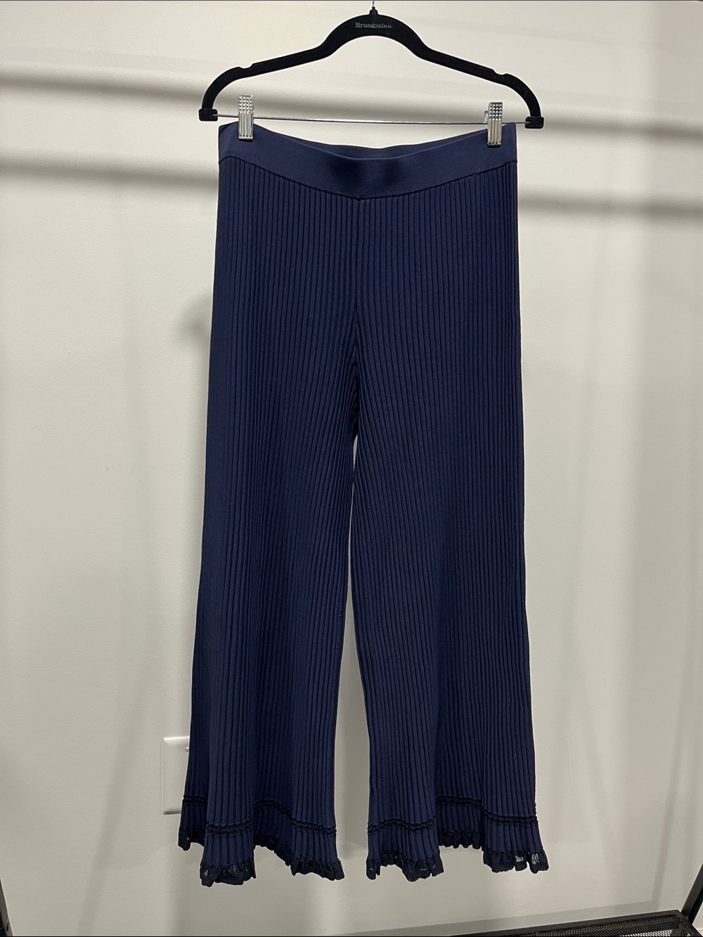 Theory Navy ottoman culottes Ribbed Knit Pants